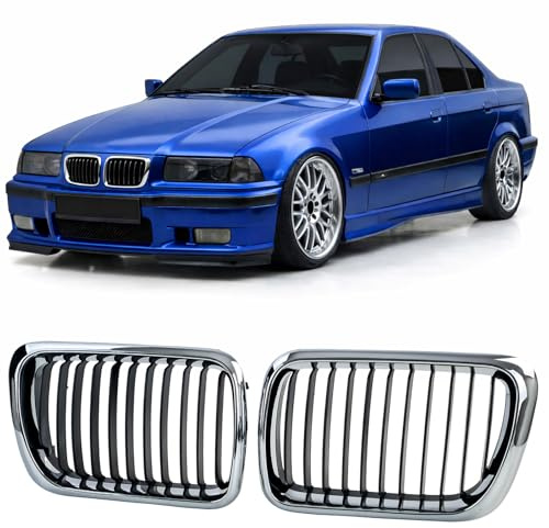 Sport Kühlergrill Frontgrill Schwarz Chrom für 3er BMW E36 Facelift 1996-2000