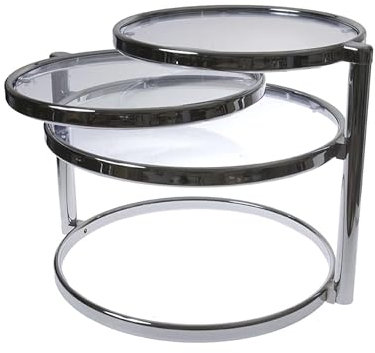 Leitmotiv Tisch Swivel Double - Chrom - 48x58x50cm - Rund - Stahl