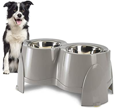 PETGARD Futterstation für Hunde - Edelstahl Napf-Set - Fressnapf - Premium Hunde-Bar - Futter-Bar 61 x 35 x 28 cm - Futternapf 2 x 1500 ml