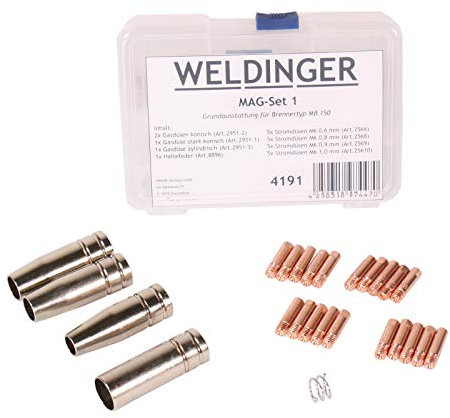 WELDINGER - Zubehörset MAGSet 1 für MAG Schweißgarnitur Typ MB150 Grundausstattung 0,6-1mm