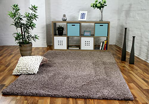 Snapstyle Luxus Hochflor Teppich Milano Mauve - 100% Polypropylen, ca. 43 mm Florhöhe, weich & pflegeleicht, schadstoffgeprüft, ideal für Wohnzimmer, Schlafzimmer oder Flur - gemütlich & modern
