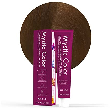 Mystic Color, Tinte para el Cabello, Fórmula Enriquecida con Aceite de Argán y Caléndula, Coloración Permanente en Crema de Larga Duración, Rubio Dorado 7.3, 100 ml