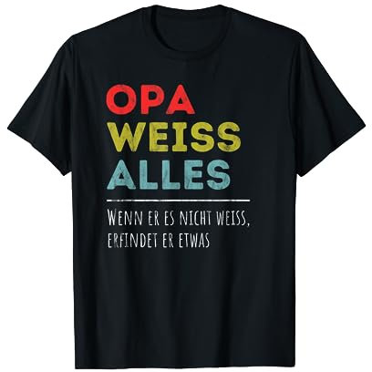 Opa macht das schon | Herren T-Shirt mit Kurzarm, Schwarz, S, Klassische Passform, Vatertag, Weihnachten, Geburtstag