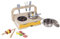 Classic World Spielküche Holz für Kinder ab 3 Jahre | Kinderküche Holz | Kinderküche klein 2 in 1 | Küchenset mit Kinder Grill | Zubehör Kinderküche | Kochgeschirr