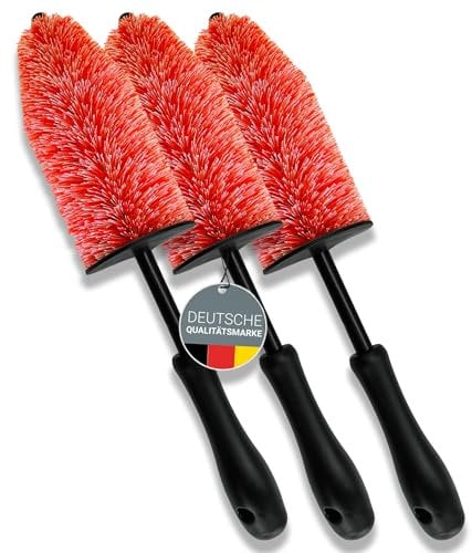Glart 44FB 3er Set, Auto Felgenbürste für Alufelgen, Stahlfelgen, Reinigung & Autopflege von Felge wie Felgenreiniger ohne Mikrofasertuch und Mikrofasertücher