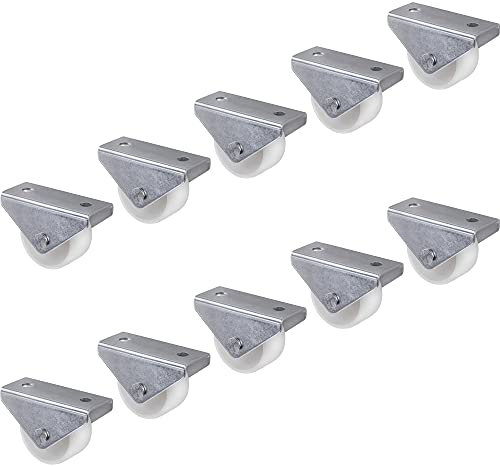 Gedotec Design Bockrollen mit Anschraubplatte | 10er Set - Transportrollen für alle Böden | Kunststoff grau | CASTOR | Rollen-Ø 30 mm | Tragkraft 25 kg | Möbelrollen - Geräte-Rollen inkl. Schrauben