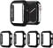 AOTUAO 4 Stück Hülle mit Displayschutz Für Apple Watch SE Series 6 5 4 44mm, PC Rundum Schutzhülle Kratzfest Schutzfolie Schutz Case für iWatch Series 6 5 4 44mm (4 Schwar)