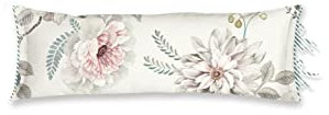Pip Studio Dekokissen Tokyo Bouquet White Blumen Blüten Geblümt Floral Zweige Bogenmuster Weiß Grün Wendeoptik Zierkissen, Größe:30 x 90 cm