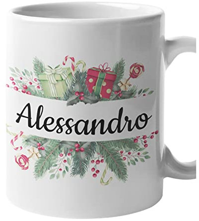 Colorfamily Tazza Natale PERSONALIZZABILE CON NOME Albero decorazioni Idea Regalo Natalizia Christmas