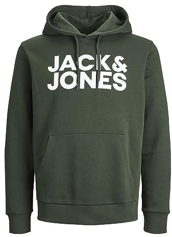JACK & JONES Herren Kapuzenpullover Jjecorp Logo Sweat Hood Noos, Mountain View/Fit:reg/Large Print, XXL