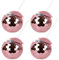 SUREH 4 Pcs Disco Ball Cups with Lid and Straw 20oz Tumbler Disco Flash Ball Cups Rose Gold Spherical Cocktail Cup for Nightclub Disco Bar Party Supplies