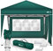 tillvex Gazebo Plegable Cenador 3x3m Impermeable | Pabellon de Jardin Pop-up Regulable en Altura | Carpa de jardín protección UV 50+ | Cenador de Fiesta con Bolsa (Verde - con 2 Paredes)