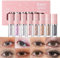 Sitovely 8Pcs Flüssiges Glitzer Lidschatten Set, Schimmern Multi-Dimensional Eye Shadow, Schnell Trocknend, Lang anhaltend, Undurchsichtig Metallic Liquid Eyeshadow Eye Korean Makeup