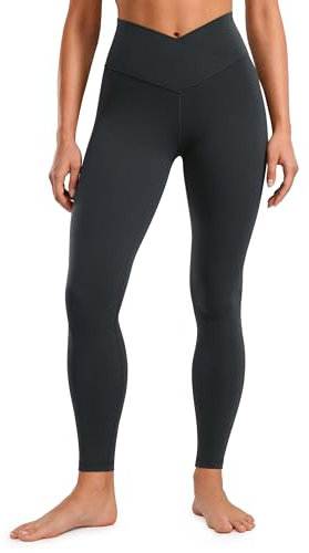 CRZ YOGA Damen Butterluxe Cross Waist Workout Leggings V Cross High Waist Bauchkontrolle Lounge Yoga Leggings - 71cm Melanit 40