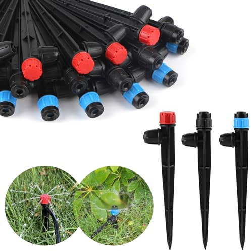 DBREAKS 100 Unidades Aspersores de Riego por Goteo Ajustables 360° para Sistema de Riego Automático de Jardín