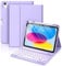 Vobafe Keyboard Case for iPad A16 11th Generation 2025/10th Generation 2022(11/10.9 inch), 7 Colors Backlit Detachable Folio Keyboard Cover with Pencil Holder for iPad 11/10 Gen, UK Layout, Lavender