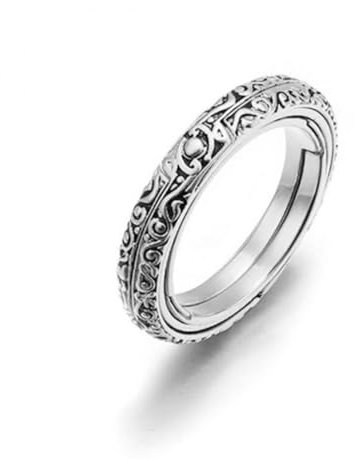 Obelunrp Astronomische Ring Männer Frauen Waffenkugel Ring für Paarliebhaber Faltbare kosmische Fingerringe, für Paarliebhaber (Silber, 6#)