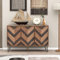ModernLuxe Sideboard mit DREI Türen, Exklusiven Details und Großzügigem Stauraum – Massivholzfurnier, Konkave und Konvexe Haptik, Goldene Akzente