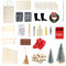 CPROSP 28 Stück Wichteltür Zubehör Weihnachten Set, Wichteltür Komplettset, Nissedor Miniatur Weihnachtswichtel Tür Deko mit Weihnachtsbaum, Miniatur Briefkästen, Zäun, Leiter, Stiefel, Feentür