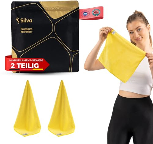 Silva - Premium Mikrofaser-Küchentuch - Allzweck-Reinigungstuch - Langlebige, kratzfreie und umweltfreundliche Reinigung mit hoher Absorption und Mikrofasertechnologie (2 Pack)