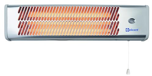ELICENT | Caldo Lamp 1500 Design, Stufa al Quarzo a Parete per Esterni ed Interni, Regolabile, con Kit Fissaggio, Superficie Riscaldata 18m²
