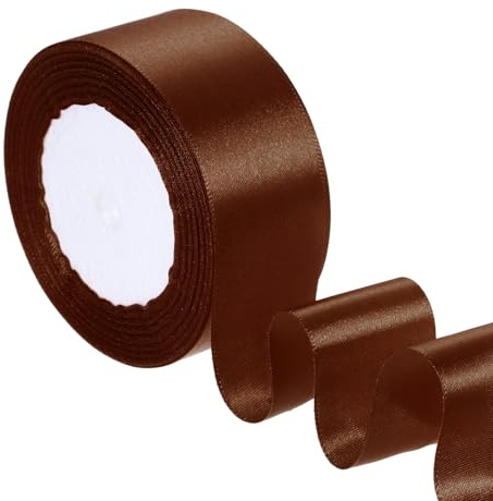 PATIKIL Satinband Braun, Breit Schleifenband 3 cm x 22 m, Seidenband, Dekoband Groß, Geschenkband, Stoffband für Auto Bogen, Grand Öffnung, Partydekoration, Stuhl Hochzeit