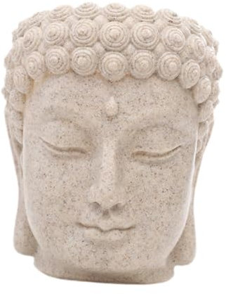 perfk Buddha Kopf Statue für Blütenklopf Pflanzentopf Im Innen Und Außenbereich, Stil b