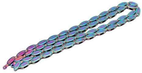 Alomejor Single -Speed ​​-Bike -Kette Regenbogen Rugby Design 100 Links Manganstahl für Feste Ausrüstung BMX Single Speed ​​Bikes Radsportabenteuer