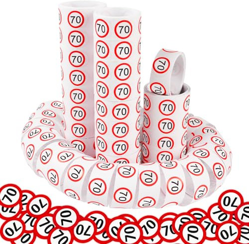 WenmthG Deko 70 Geburtstag Männer Frauen, 70. Geburtstag Deko mit Luftschlangen 3er Packung und 100 Konfetti - Verkehrsschild zum 70 Jahre, Verkehrszeichen 70. Geburtstagsdeko