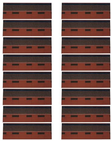 Asphalt Dachschindeln Set (16-tlg.) für 2,32m² | 5,3mm Dicke mit Glasfaser-Kern & Selbstklebend, Rot – Wasserdicht, UV-beständig, Wärmeisoliert für Satteldächer