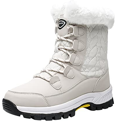 Bottes d'hiver pour femme - Imperméables - Bottes de neige - Bottes à lacets - Doublure chaude - Bottes d'hiver - Bottes d'hiver pour femme - Bottes de travail - Bottes de randonnée
