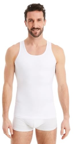 FINN Canottiera Contenitiva Uomo Senza Maniche, Canotta Dimagrante Pancia | Appiattisce l'addome sotto la camicia e non aggiunge spessore. Cotone ed elastan, otto taglie dalla S alla 8XL