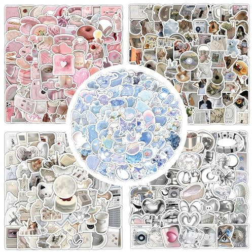 JSTHHTT 500 Stück Vintage Sticker Set, Schöne Bunt Sticker Set, Ästhetische Stickers Wasserdichte Scrapbooking Stickers für Scrapbooking, Laptop, Tagebuch, Wasserflasche, DIY Dekoration