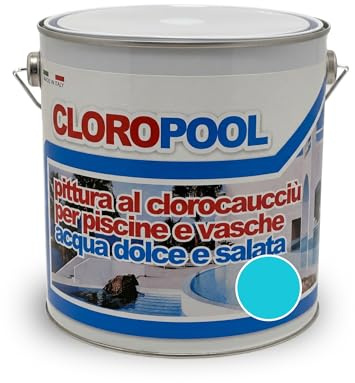 laiv Pittura al Clorocaucciù per Piscine e Vasche – Smalto Professionale Alta Resistenza al Cloro, Salsedine e Raggi UV – Impermeabile per Cemento e Calcestruzzo, Resa 5-6mq/l (Caraibi, 12 Litri)