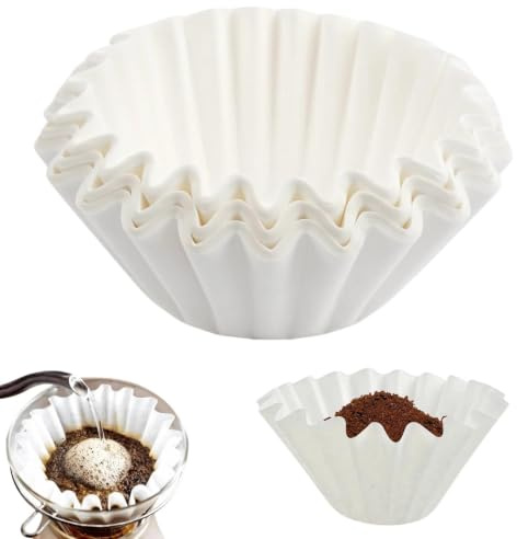 YUZHEDM 100 Stück Korbfilter Kaffeefilter Papier, Korbfiltertüten, 80/200mm Kaffefilter Kaffee Filter Kaffeefilterpapier, Coffee Filter Paper für Büro Zuhause Café Kaffeemaschine Kaffeepapierfilter