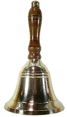 wattkiste Tischglocke aus Messing antik 17 cm
