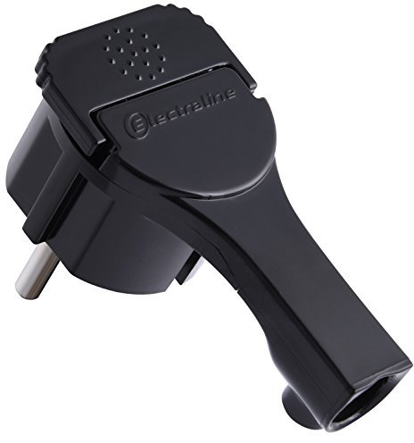 Electraline 523069 Fiche Male 2P+T 16A Extra Plate Noire