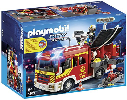 Playmobil - 5363 - Jeu De Construction - Fourgon De Pompiers