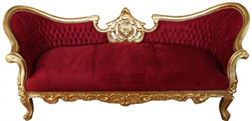 Casa Padrino Barock Sofa Vampire Bordeaux/Gold- Limited Edition - Lounge Couch