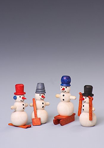 Rudolphs Schatzkiste Tischdeko Schneemann Höhe ca 4 cm NEU Weihnachten Seiffen Deko Erzgebirge Winter Dekoration Baumbehang Schneemann Weihnachtsgesteck Ski Schneeschaufel Schlitten