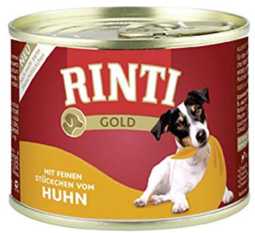 RINTI Gold Huhn | Hunde Nassfutter | 12x185g | Für kleine Hunde | ohne Getreide | ohne Kohlenhydrate