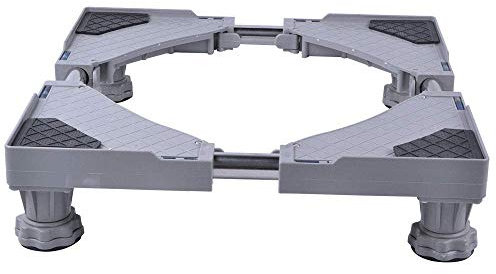 SMONTER Waschmaschine Verschiebbarer Sockel, Podeste & Rahmen für Kühlschrank, Multifunktionales Waschmaschinen Untergestell Verstellbares Stand für Trockner, 4Füße, Grau (44.5-67cm)