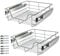Arebos 2X Cajón de Cocina telescópico | Bandejas de Cajones Extraíbles | 50 cm Hierro cromado, Plata
