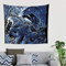Chenso Bohemian Vintage Blue Nordic Warrior Helm Hammer Kampf Drachen Artwork Wandbehang Dekorative Tapisserie Wandteppich Raumteiler Kopfteil Hintergrund Stoff-150x93cm_Weiß