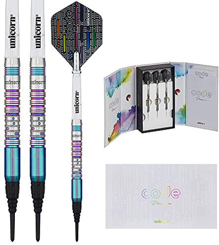 Unicorn Dimitri Van Den Bergh Code 90% Tungsten Dartpfeile mit weicher Spitze, Mehrfarbig, 22 g