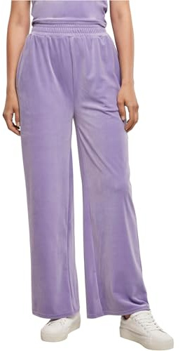 Urban Classics Damen Ladies High Waist Straight Velvet Sweatpants