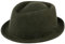 LIERYS Blank Pork Pie Damen/Herren - Filzhut wasserabweisend - Porkpie knautschbar - Hut aus Wollfilz - Wollfilzhut Sommer/Winter dunkelgrün S (54-55 cm)