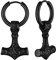 FOCALOOK Wikinger Ohrringe Herren Edelstahl Thors Hammer Ohrhänger Schwarz Rune Earrings Piercing Ohr Wikinger Schmuck für Halloween Geburtstag