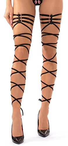 LOVE YOU SEXY Damen Dessous Strappy Strumpfband Straps Strümpfe DIY Crisscross Strümpfe für Clips