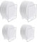 DAJAVE 4 Pcs Plate Rack Plate Organiser for Kitchen Cupboard Two Sizes Dish Storage Rack Upright Plates Storage Drying Display Racks White Plates Holder Racks for Cupboard, Countertop, Cabinet